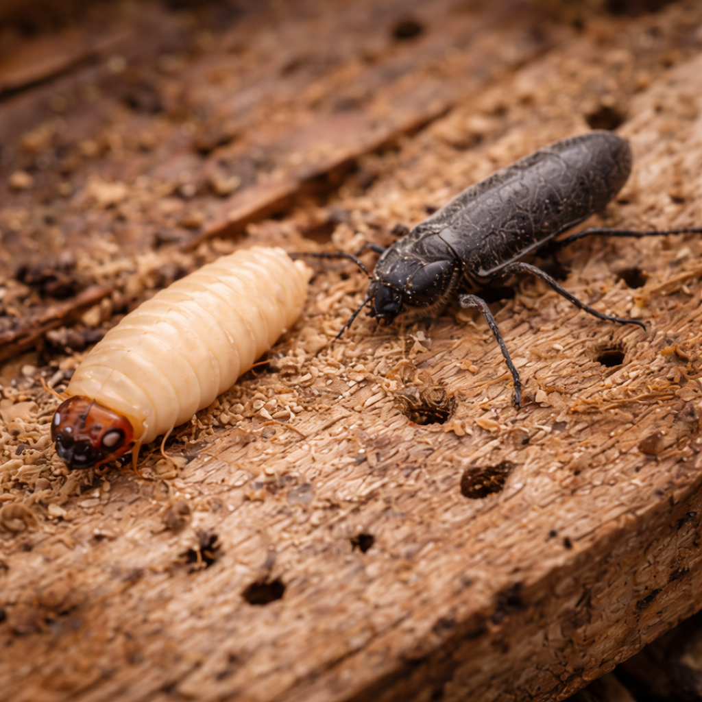 Infestation de capricornes ou vrillettes