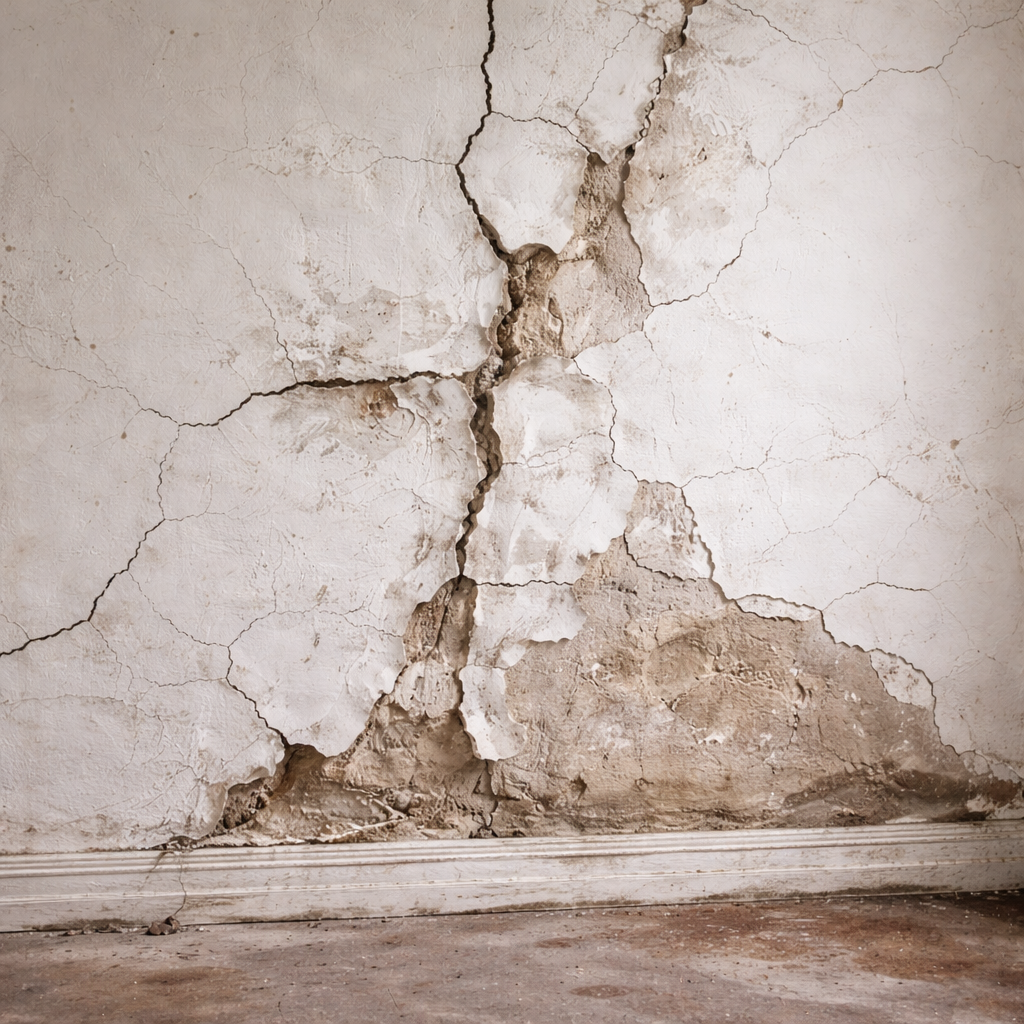 Murs fissurés ou irréguliers