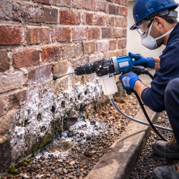 Remontées capillaires → assèchement de mur
