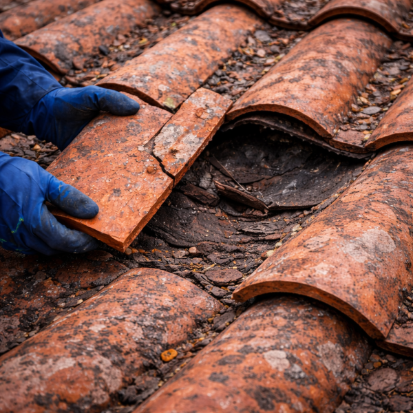 Une ou deux tuiles cassées → réparation ciblée